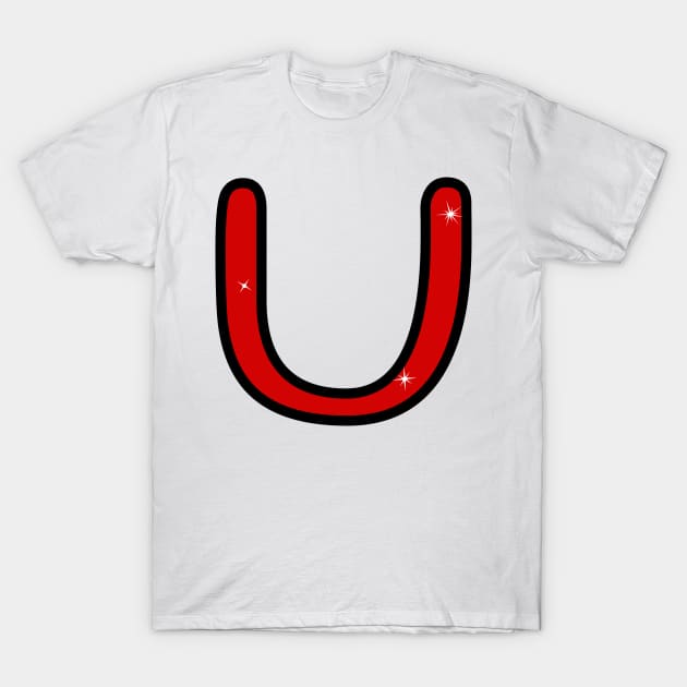 Letter U. Name with letter U. Personalized gift. Abbreviation. Abbreviation. Lettering T-Shirt by grafinya